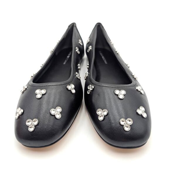 Stuart Weitzman Tammy Leather Ballet Flats Women's Black Size US7.5 EU38 - Picture 2 of 12